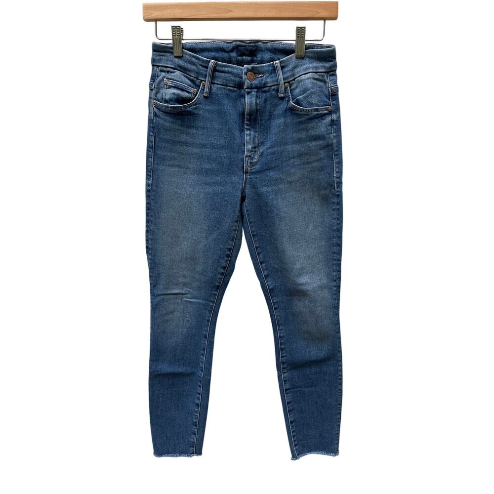 Mother Denim High Waisted Looker Ankle Fray jeans in hop on hop off size 25